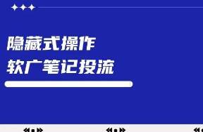 隐藏式操作 小红书软广笔记如何投流