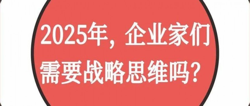 破局2025，企业家们需要战略思维吗？