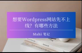 想要Wordpress网站先不上线？有哪些方法